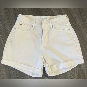 White Levi Shorts High Rise